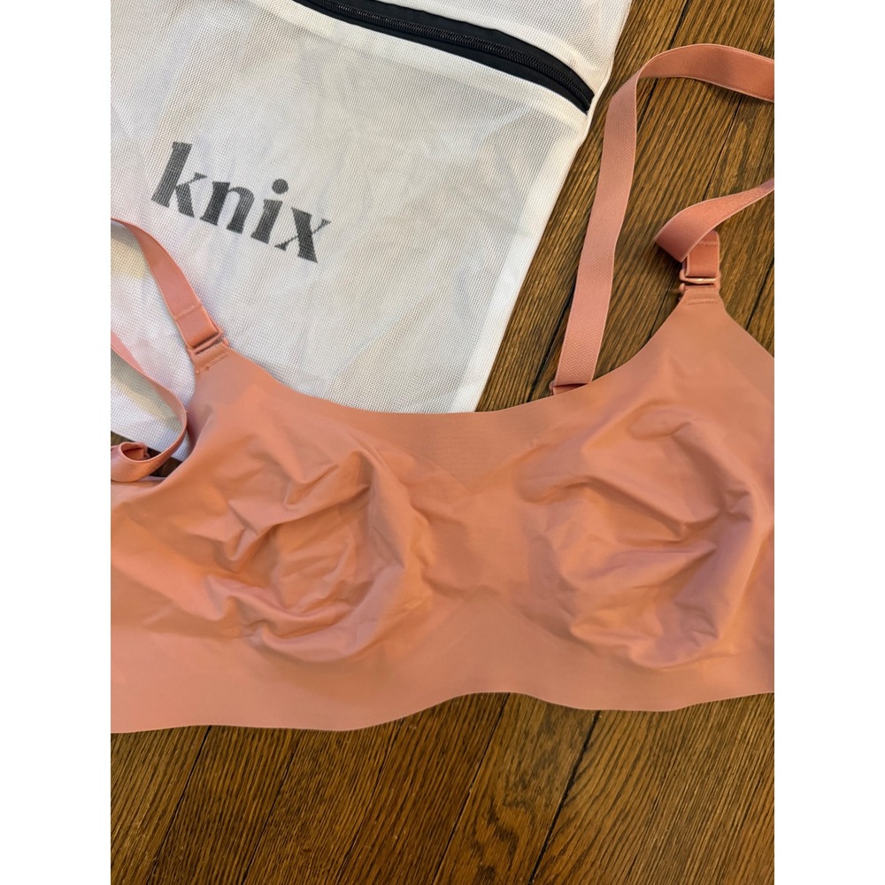 Knix Revolution Bra Coral Wireless Seamless Comfort Bra Size 3 with Wash Bag - Picture 2 of 4